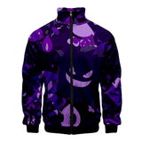 Men and Women Pokemon Pikachu Coat 3D Color Printing Men's and Women's Stand Collar Jacket Zipper Cardigan