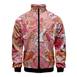 Men and Women Pokemon Pikachu Coat 3D Color Printing Men's and Women's Stand Collar Jacket Zipper Cardigan