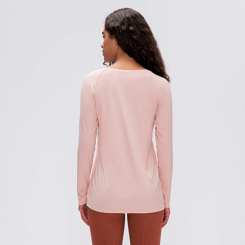 Moisture Wicking Shirts Spring/Summer Yoga Long Sleeve Quick-Drying Breathable Slim Thin Running Sports Fitness Top