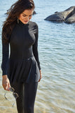 Burkini Swimwear Muslim Fashion Outfits Long Sleeve Trousers Surfing One-Piece Swimsuit