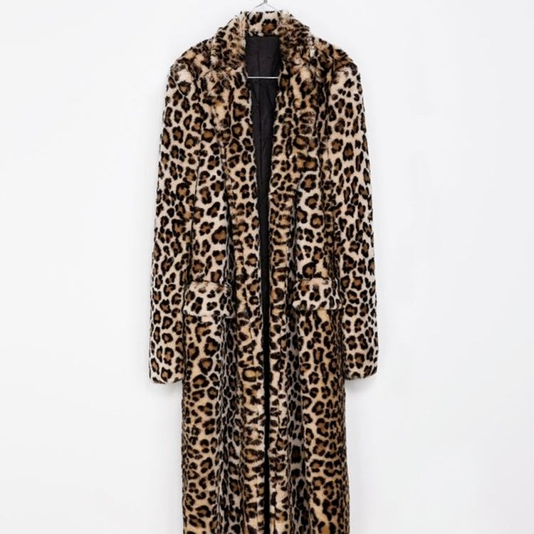 Full Length Faux Fur Coat Leopard Fur Coat