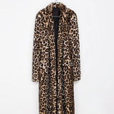 Full Length Faux Fur Coat Leopard Fur Coat