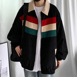 Corduroy Patch Jacket Spring and Autumn Corduroy Jacket Men's Loose Student Casual Jacket