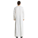 Mens Thobes Stand Collar Embroidery Robe