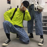 Anime Print Jeans Denim Pants for men Vintage Cartoon Printed Straight Wide Leg Jeans