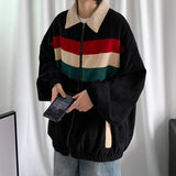 Corduroy Patch Jacket Spring and Autumn Corduroy Jacket Men's Loose Student Casual Jacket