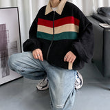 Corduroy Patch Jacket Spring and Autumn Corduroy Jacket Men's Loose Student Casual Jacket