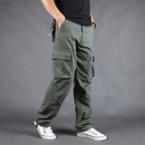 Baggy Cargo Pants for Men Men's Pants Spring and Autumn Multi-Pocket Cargo Pants Loose Straight Work Trousers Men