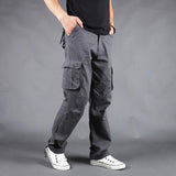 Baggy Cargo Pants for Men Men's Pants Spring and Autumn Multi-Pocket Cargo Pants Loose Straight Work Trousers Men