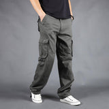 Baggy Cargo Pants for Men Men's Pants Spring and Autumn Multi-Pocket Cargo Pants Loose Straight Work Trousers Men