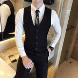 Tuxedo Vests Men Suit Vest Spring and Autumn Men's Slim Fit Suit Vest Men's Solid Color Vest