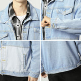 Men's Denim Coat Spring and Autumn Multicolor Jacket Denim Clothing plus Size Loose Men's Clothing Men Denim Jacket