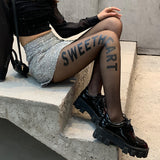 Women's Legging Spring/Summer English Letter Romper Stockings Sexy Socks for Women