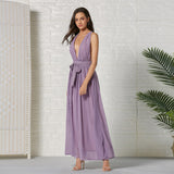 Prom Dresses Spring/Summer New Dress Bohemian Vacation Style Halter Solid Color Dress