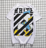 Cartoon Mickey Men and Women Short Sleeve Couple Cotton Tshirt Owt Ow Donald Duck Loose Twill