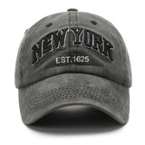 Yankee Baseball Cap Embroidered Washed Peaked Cap Men's and Women's Denim Baseball Cap
