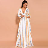 Bohemian Beach Dress White Chiffon Floral Print Slit