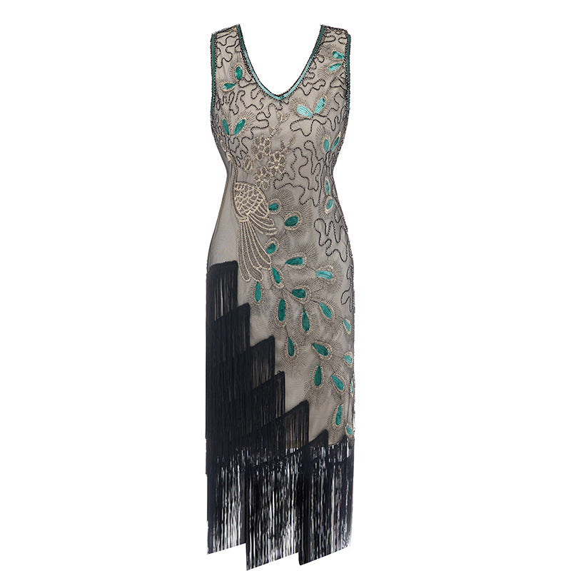 The Great Gatsby Prom Dresses Retro Sequin Bead Dress