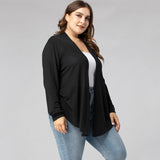 Women Plus Size Tops Solid Color Cardigan Loose Women's Sweater