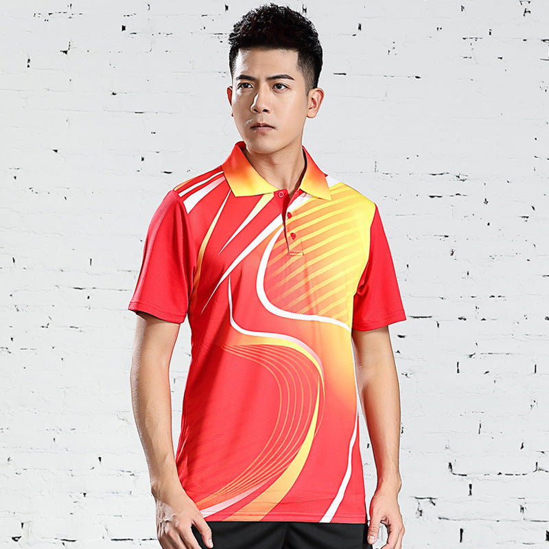 Cricket T Shirt Lapel Short Sleeve Quick-Drying Summer Table Tennis Wear