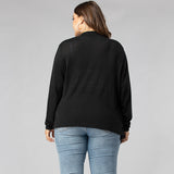 Women Plus Size Tops Solid Color Cardigan Loose Women's Sweater