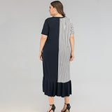 Women Plus Size Maxi Dresses Spring/Summer Crew Neck Irregular Dress