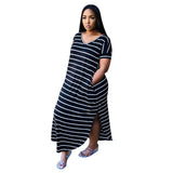 Side Pocket Striped Printed Dress