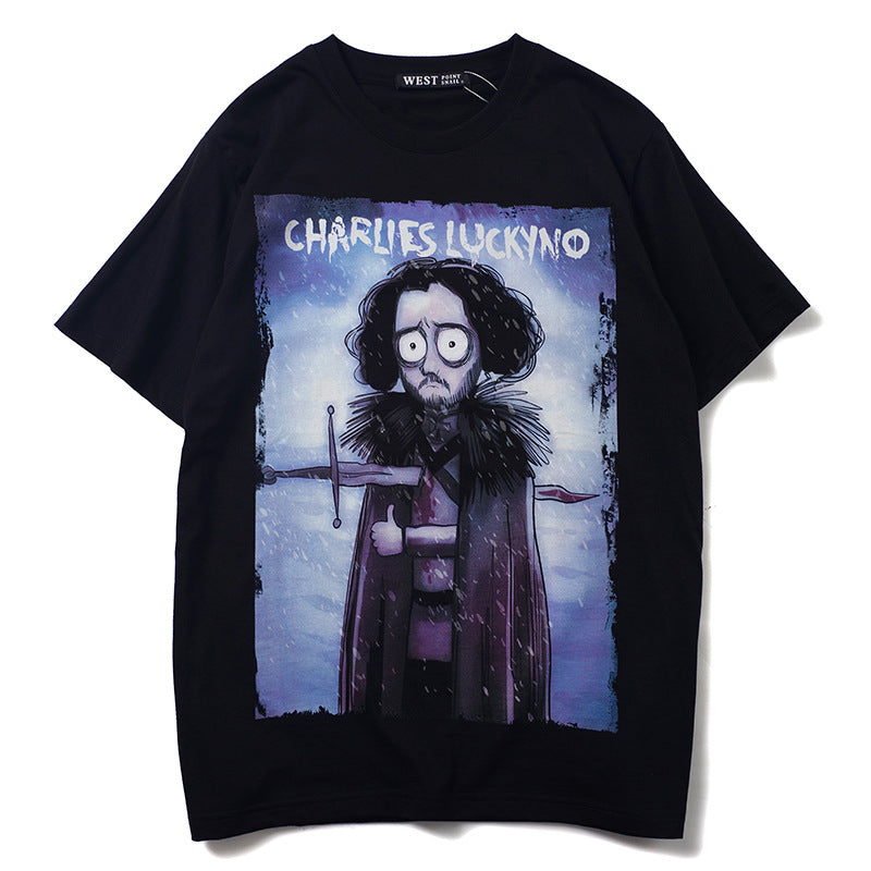 Charlie Luciano T Shirt Dark Fairy Tale Series Funny Prince Cotton Loose Couple
