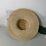 Straw Hat Sun-Proof Straw Hat Super Large Brim Flat Top Straw Sun Hat