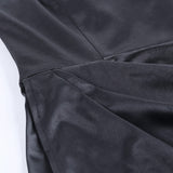 Emily Ratajkowski Dress Pure Color Split Sexy Slim-Fit Suspender Dress