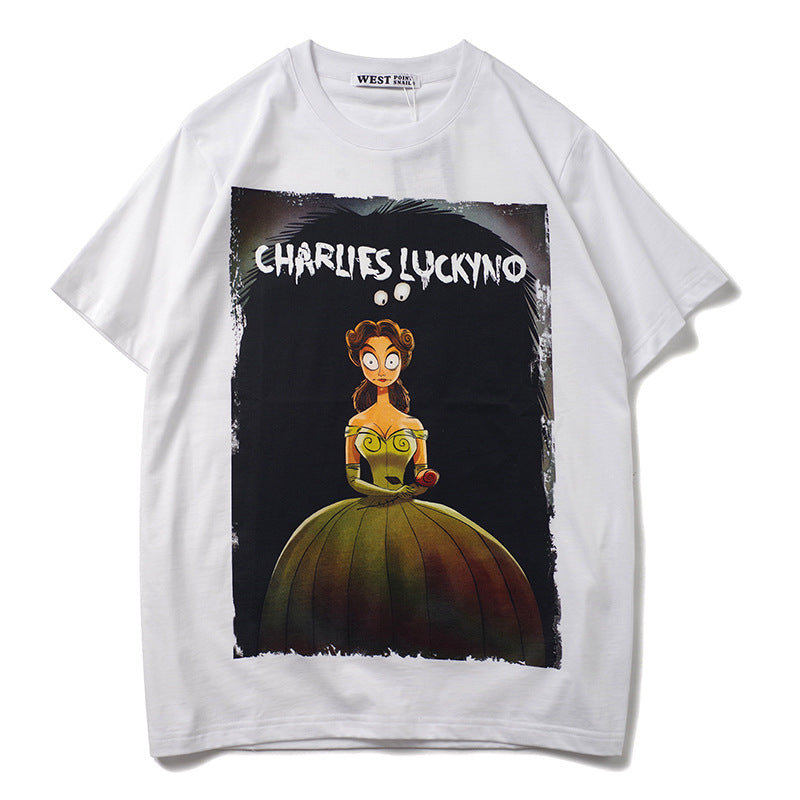 Charlie Luciano T Shirt Dark Fairy Tale Series Princess Pure Cotton Loose Couple