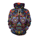 Skeleton Hoodie 3D Skull Print Loose Hooded Sweater
