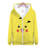 Men and Women Pokemon Pikachu Coat 3D Digital Printing Zipper Sweater Autumn