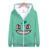 Men and Women Pokemon Pikachu Coat 3D Digital Printing Zipper Sweater Autumn