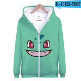 Men and Women Pokemon Pikachu Coat 3D Digital Printing Zipper Sweater Autumn