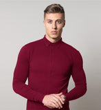 jogging shorts for men Slim Fit Muscle Gym Men Shorts Workout Long Sleeve Shirt Men's Slim-Fit Stretch Bottoming Shirt Running Training Shirt