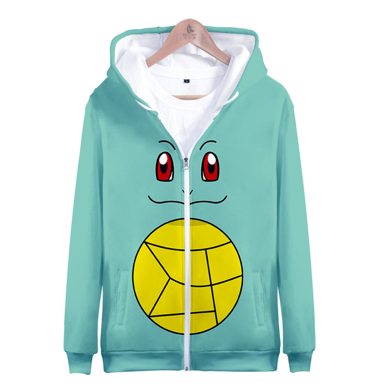 Men and Women Pokemon Pikachu Coat 3D Digital Printing Zipper Sweater Autumn