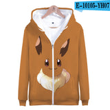 Men and Women Pokemon Pikachu Coat 3D Digital Printing Zipper Sweater Autumn