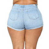 Women Plus Size Denim Shorts Summer Denim Shorts