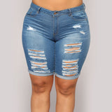 Women Plus Size Denim Shorts Summer Denim Shorts Hot Pants