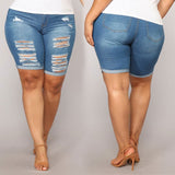 Women Plus Size Denim Shorts Summer Denim Shorts Hot Pants