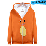 Men and Women Pokemon Pikachu Coat 3D Digital Printing Zipper Sweater Autumn