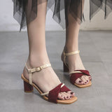 Nude Chunky Heel Sandals