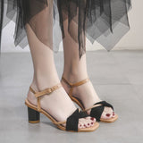 Nude Chunky Heel Sandals