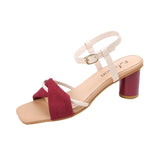Nude Chunky Heel Sandals