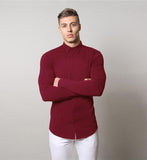 jogging shorts for men Slim Fit Muscle Gym Men Shorts Workout Long Sleeve Shirt Men's Slim-Fit Stretch Bottoming Shirt Running Training Shirt