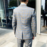 Seersucker Suit Men's Suit Plaid Suit Three-Piece Suit
