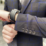 Seersucker Suit Men's Suit Plaid Suit Three-Piece Suit