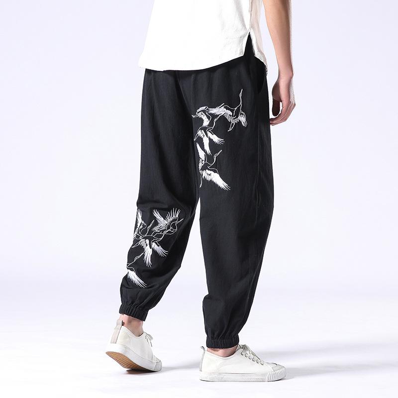 Linen Pants Straight Leg Pants Men's Summer plus Size Wide Legs Trousers
