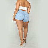 Women Plus Size Denim Shorts Summer Denim Shorts